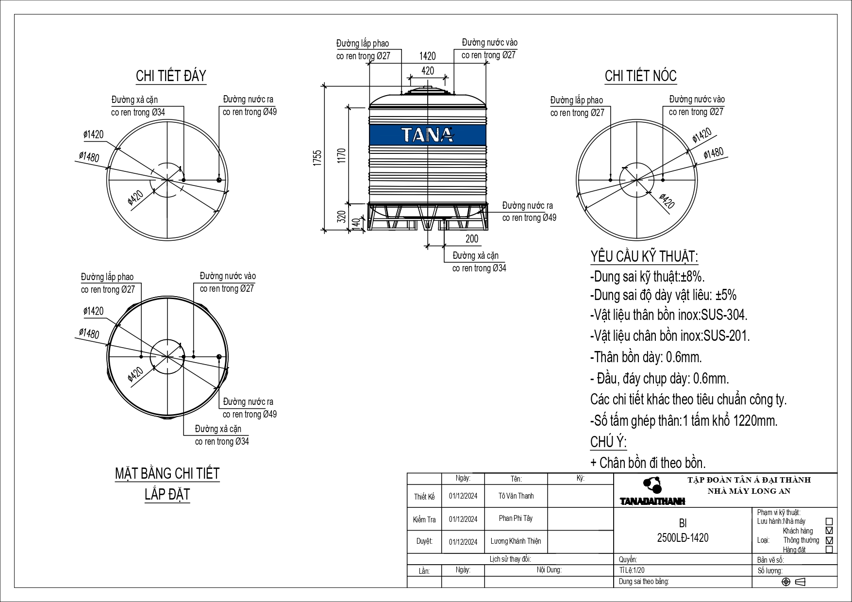 ban ve bon nuoc inox 2500l